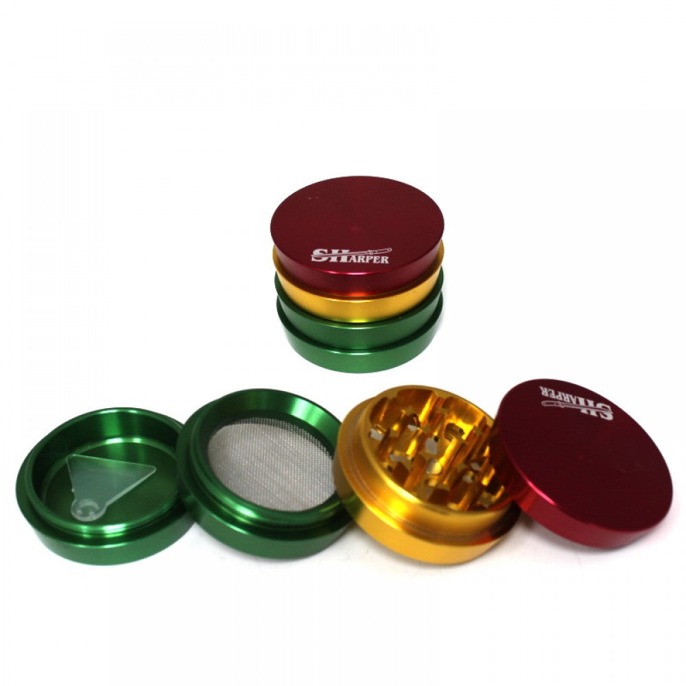 4 Part Rasta Color Step Design Grinder 56 MM