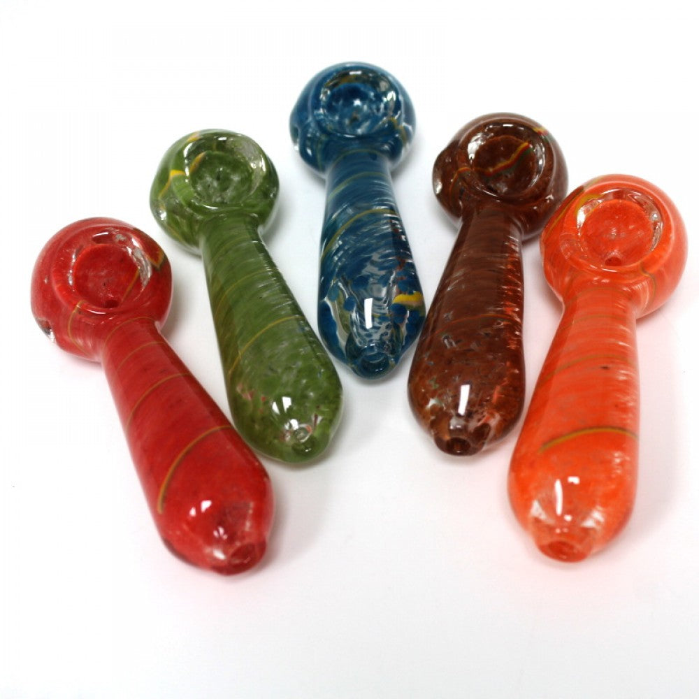 4'' Bubble Art Swirl  Color Heavy Duty Glass Hand Pipe