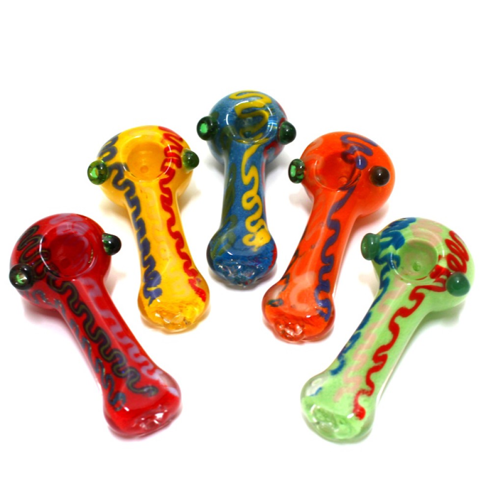 4'' Multi Color Thick Heavy Duty Glass Hand Pipe