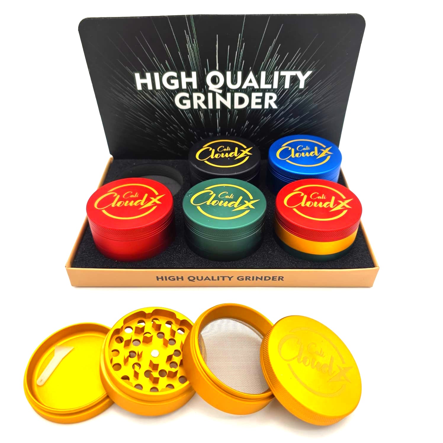4-part Cali Cloudx 63mm high-quality herb grinder