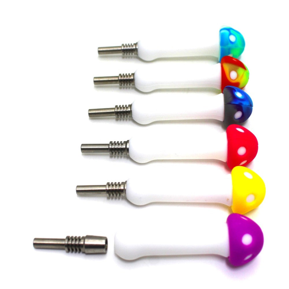 4'' Silicone Mushroom Design NC Kit With Ti Nail 10 MM Male