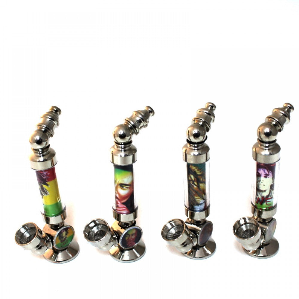 4'' Standing Picture Art Metal Hand Pipe