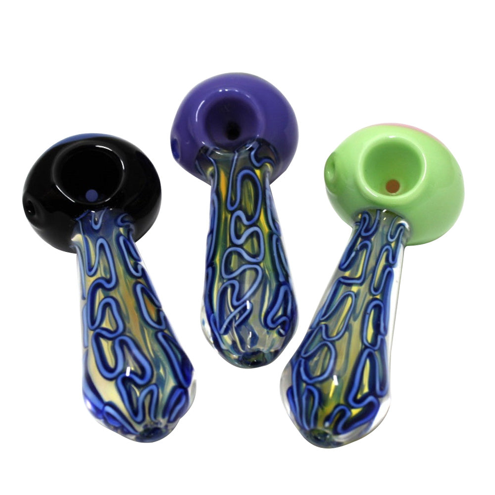 4'' USA Color Double Tube Head Heavy Duty Glass Hand Pipe