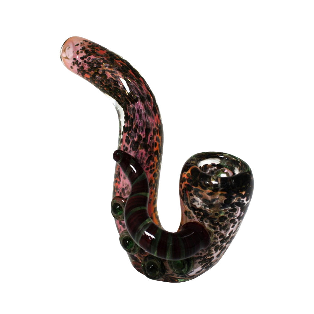 4'' Upright Purple Bubble Color Glass Sherlock Pipe