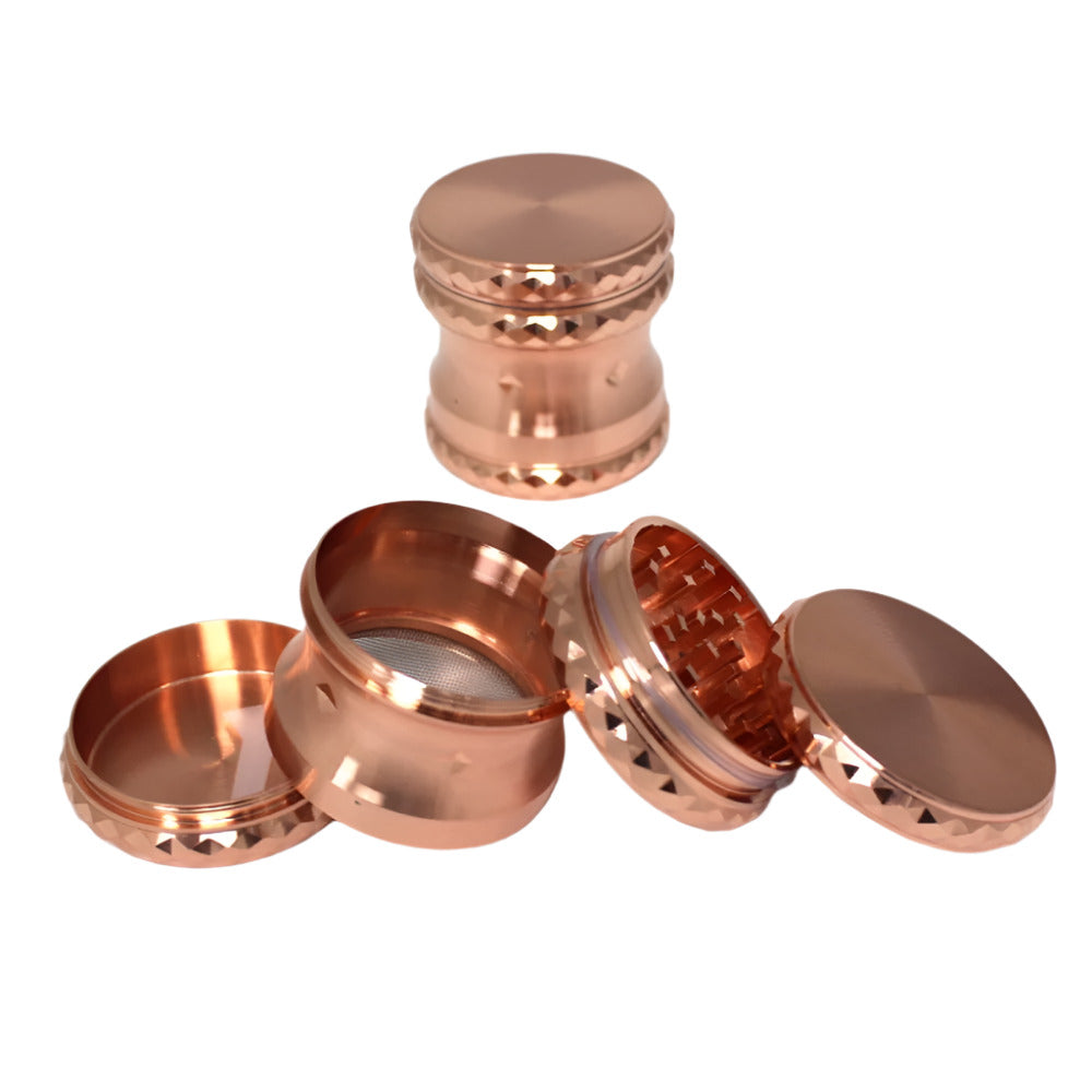 53mm 4-part heavy zinc grinder with new design, durable metal body, sharp diamond teeth, magnetic lid, and smooth grinding performance for herbs.