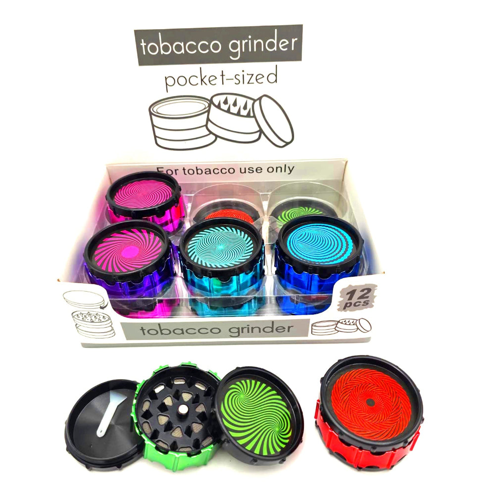 12 pack of 53mm 3-part circle design color grinders, strong and portable grinders for herbs with smooth grinding performance