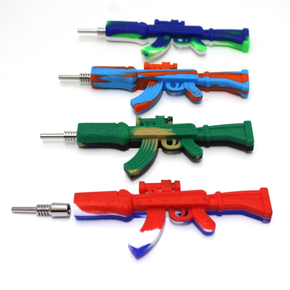 5'' Silicone Multi Color Gun Shape NC Kit With 10 MM Ti Nail