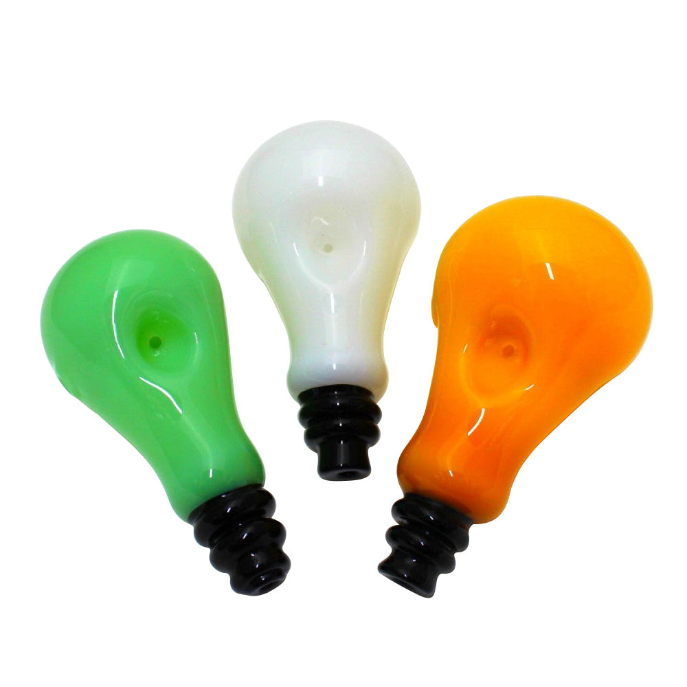 5" Bulb Design Solid Color Glass Hand Pipe