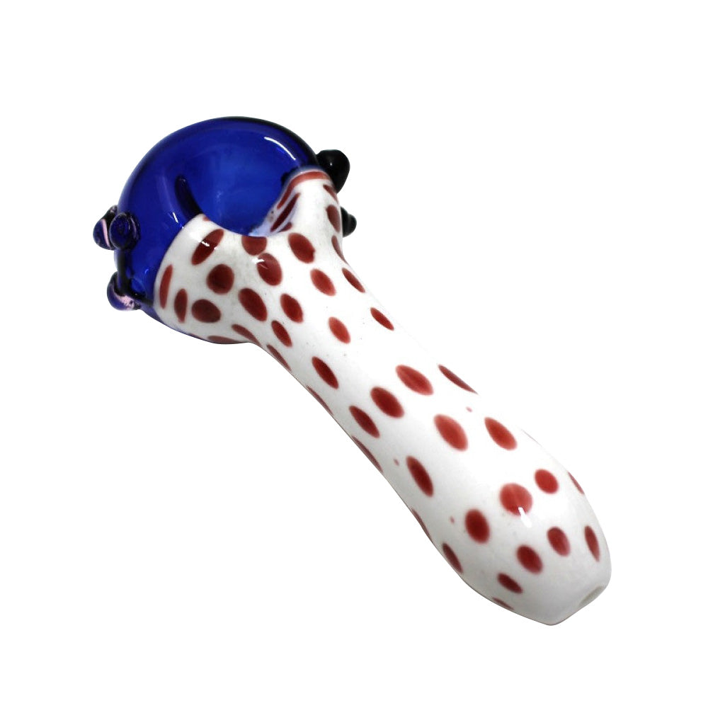 5'' Color Head Dotted Heavy Duty Glass Hand Pipe