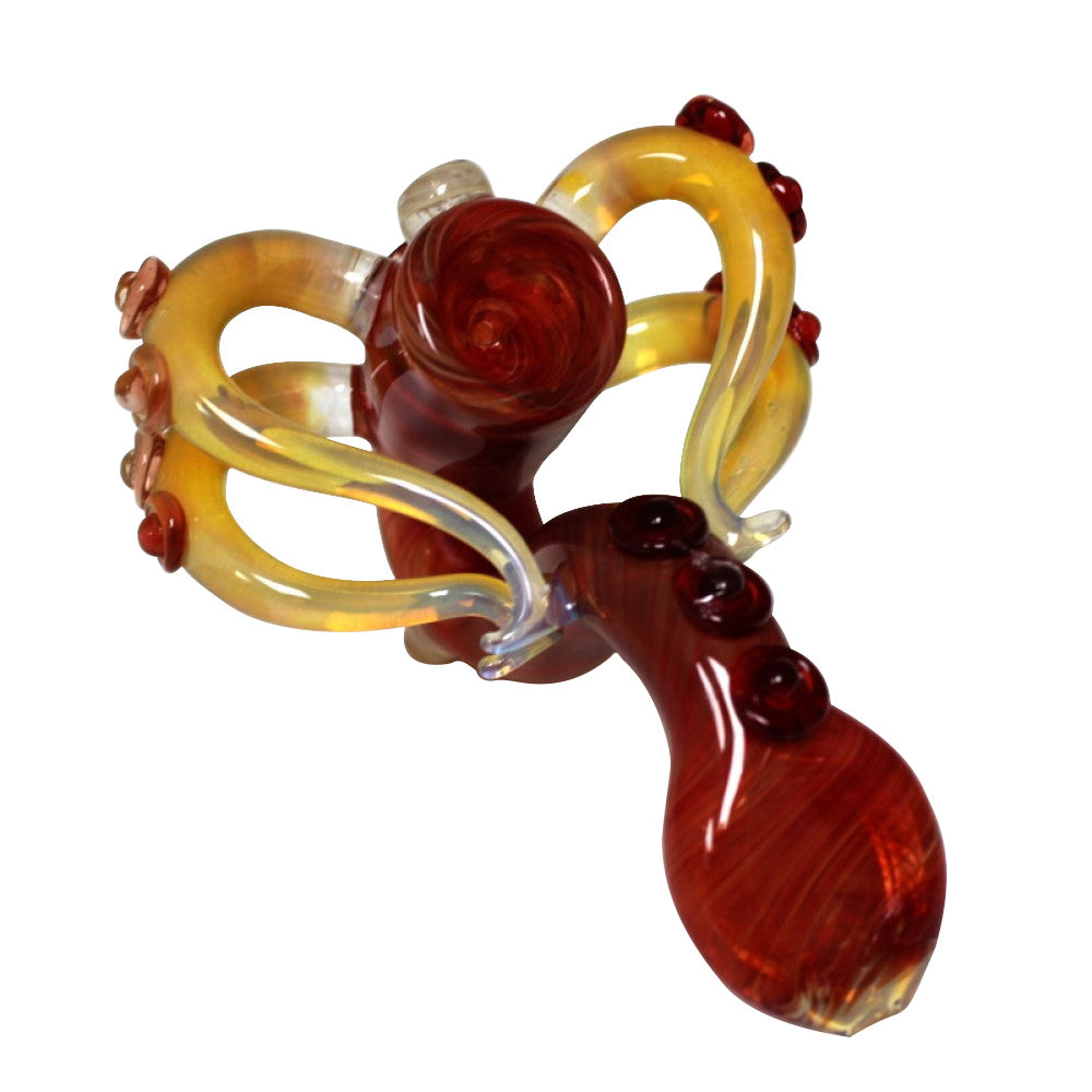 5'' Purple Color Spiked Design Glass Sherlock Pipe