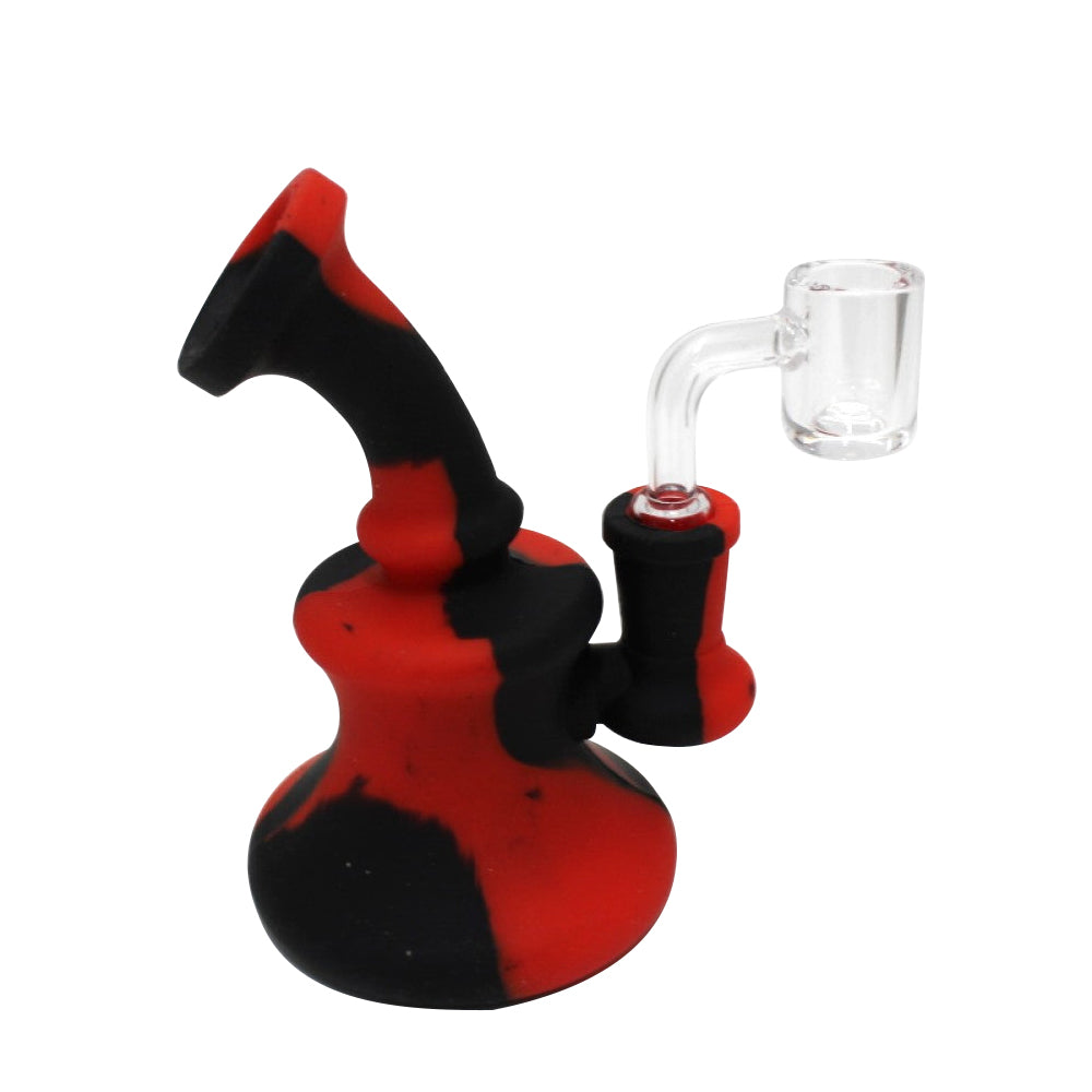 5'' Silicone Double Color Dab Rig Water Pipe With 14 MM Male Banger