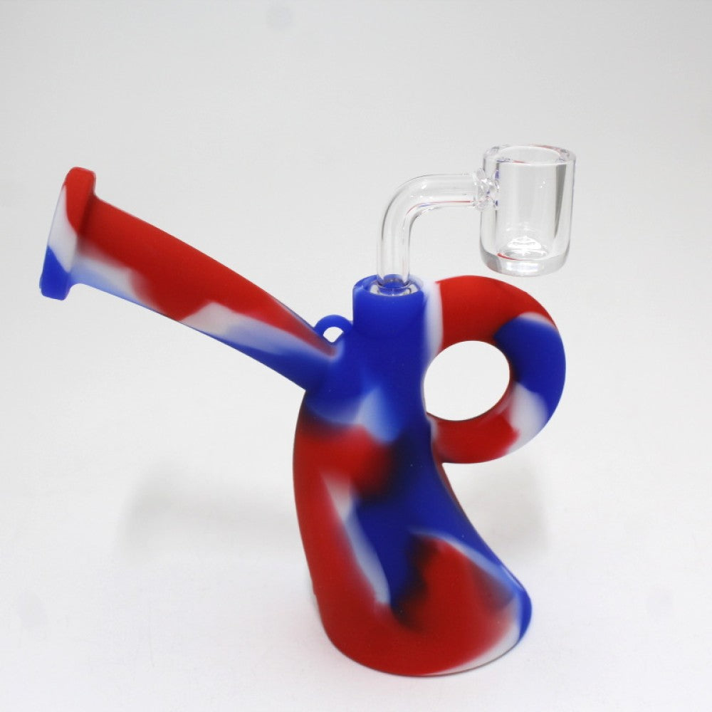 5" Multi-Color Silicone Dab Rig with 14mm Male Banger
