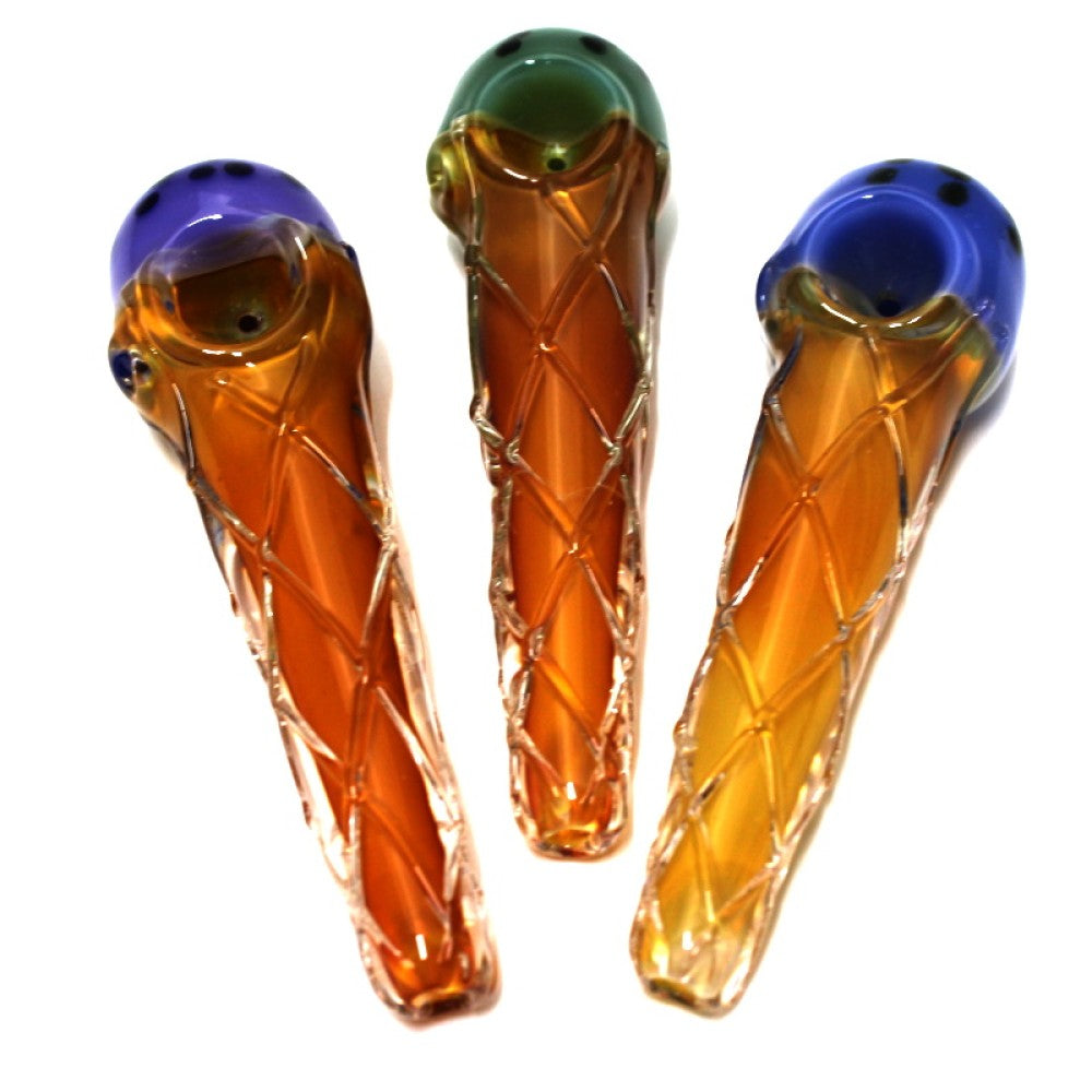 5'' USA Color Ice Cream Shape Assorted Tube Color Heavy Duty Glass Hand Pipe
