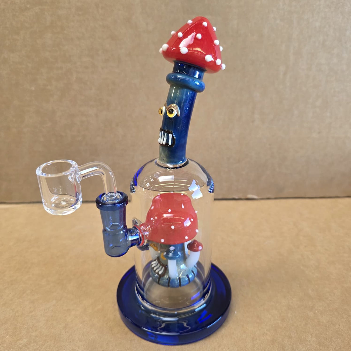9.5'' Mushroom Percolator Tube Color Water Pipe With 14 MM Male Banger