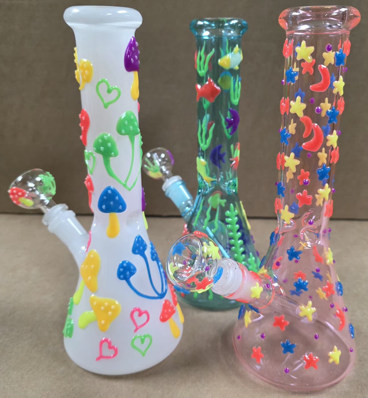 Glow in The Dark Fancy Art Color Water Pipe