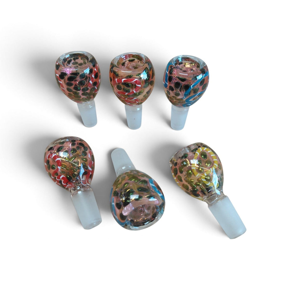 Doted Art Color Heavy Duty Glass Bowl 14 MM Male G-G