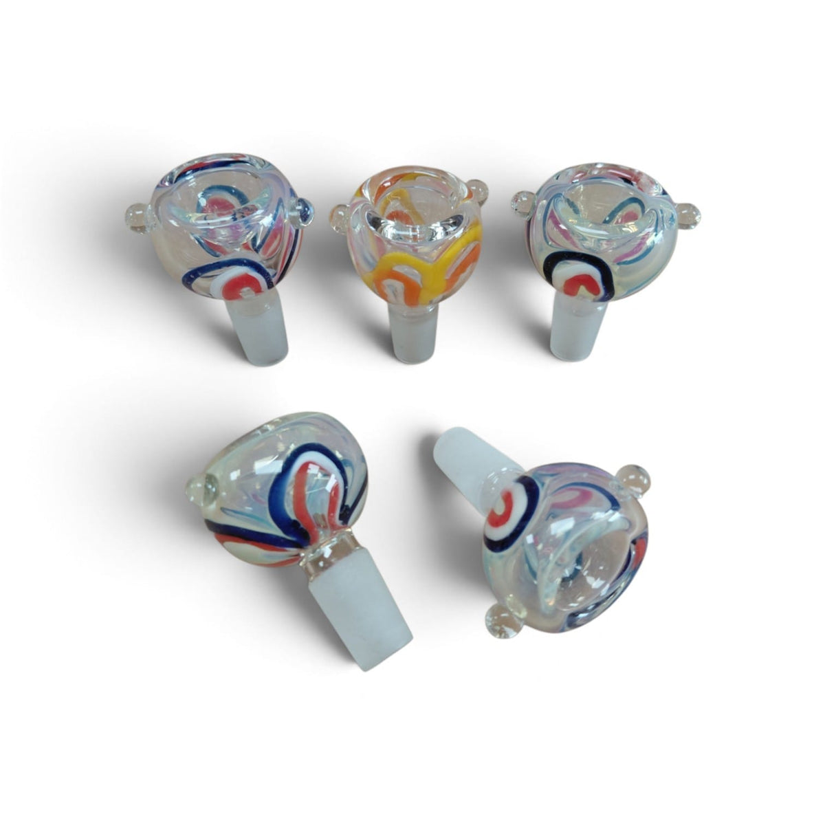 Glass Bowl Assorted Color 14 MM Male Glass On Glass