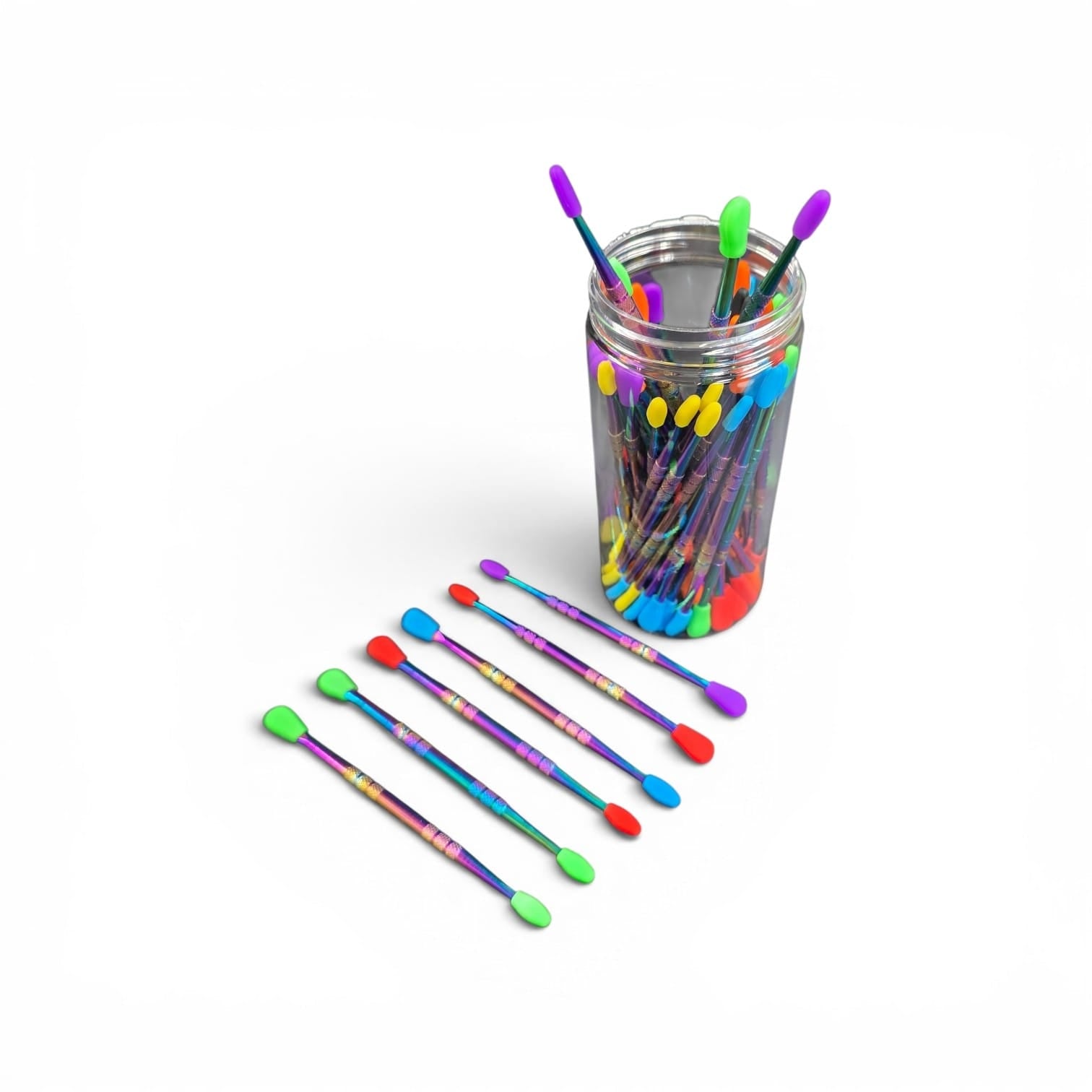 Rainbow Color Metal Dabber With Colored Silicone Tip