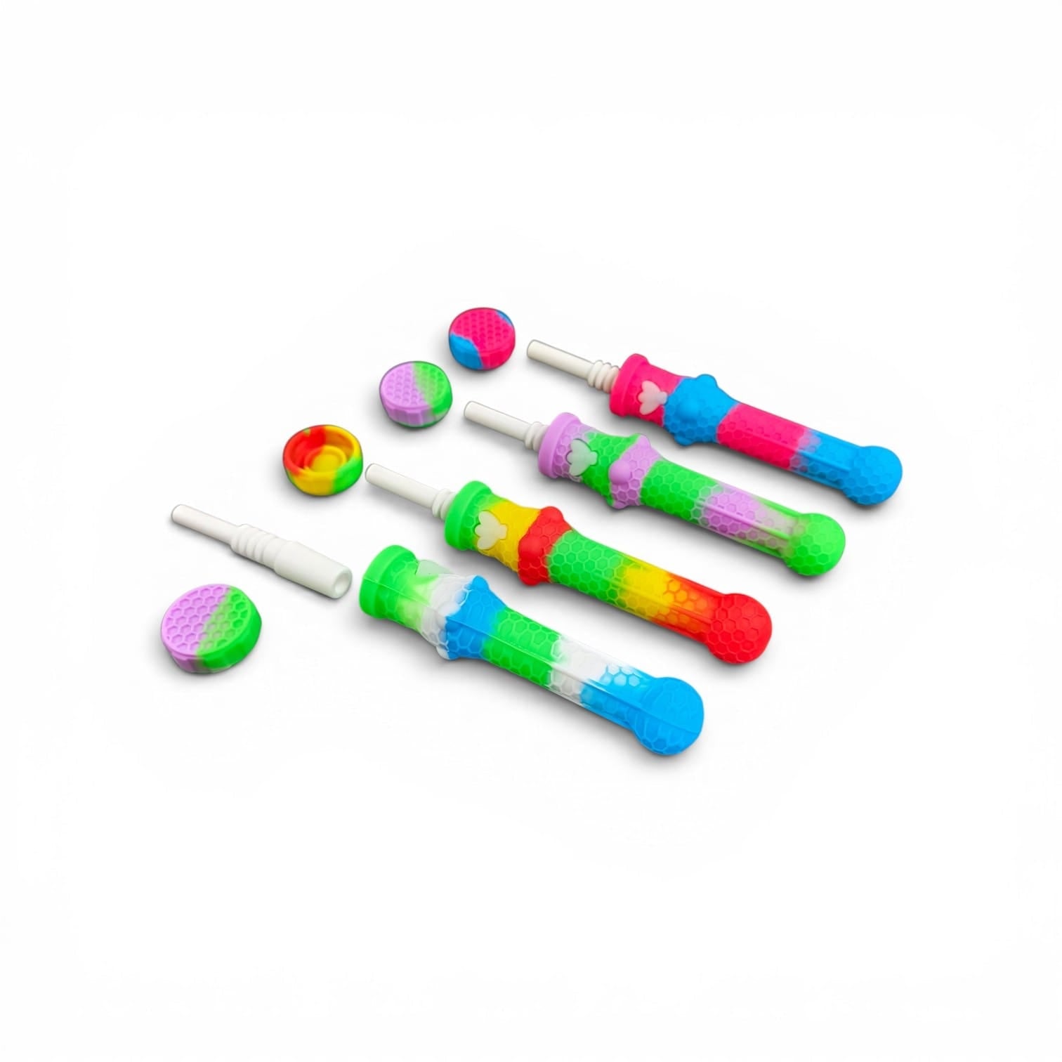 6'' Silicone Honey Comb Art  Straw Kit with Ceramic Nail 14 MM
