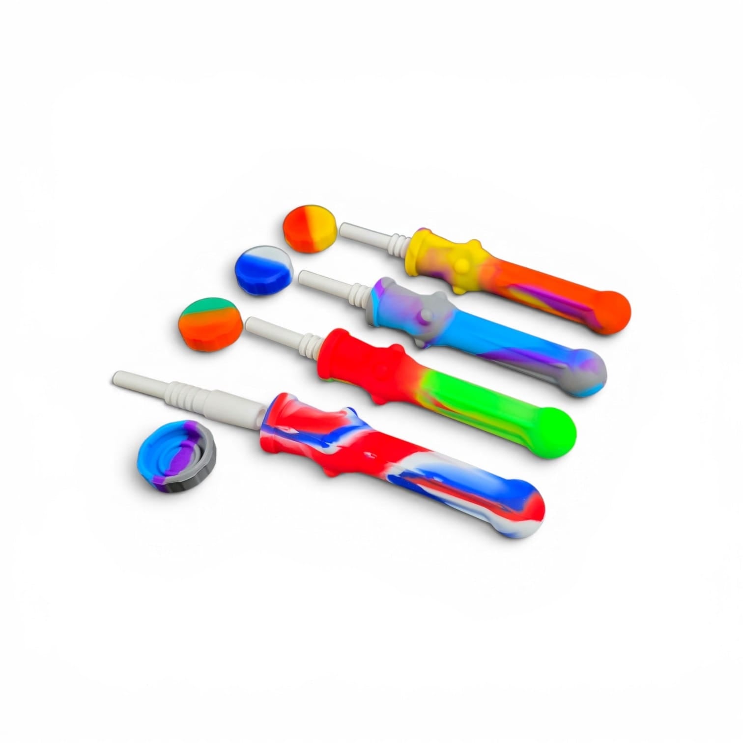 5'' Silicone Multi Color Straw Kit with Titanium Nail 14 MM