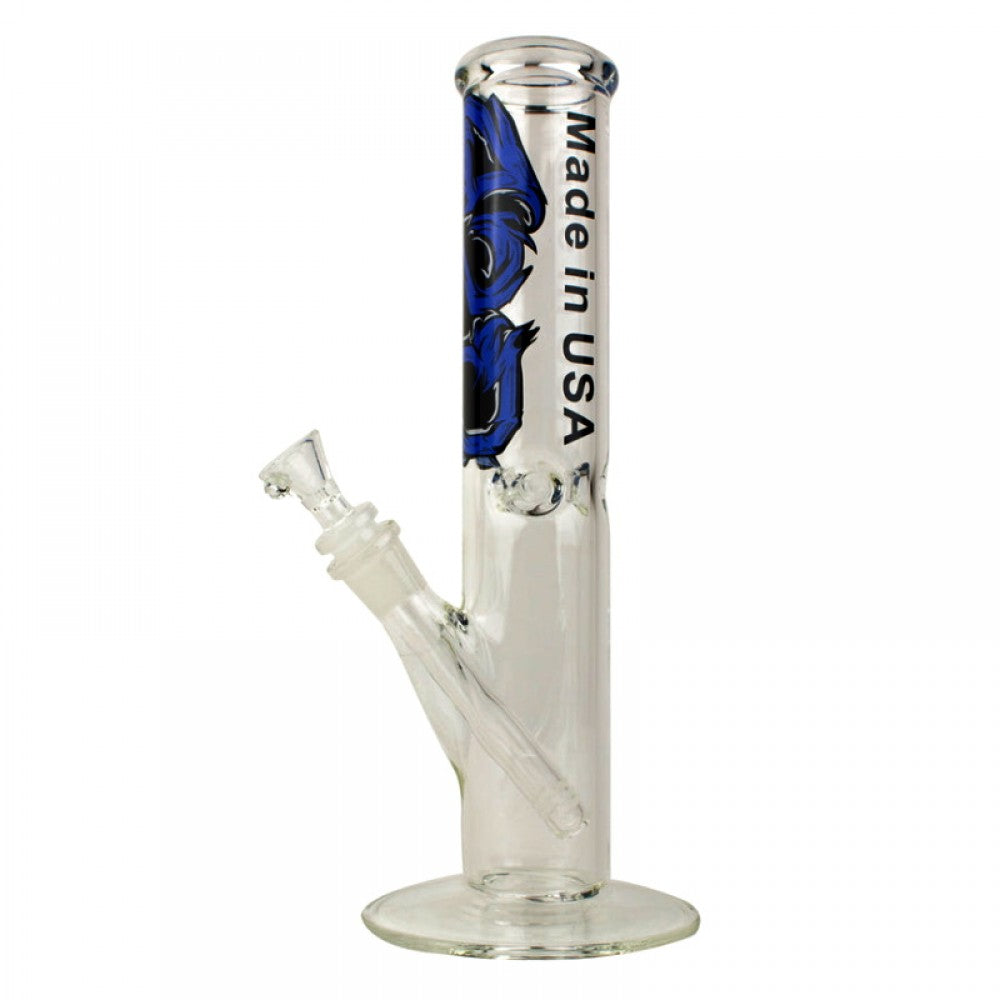 10'' Flat Bottom Tube Color Straight Water Pipe - G-G