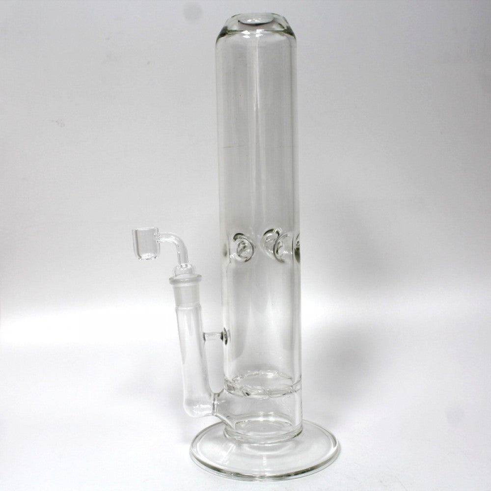 14'' Flat Bottom Straight Thick Turbine Water Pipe With 18 MM Male Banger