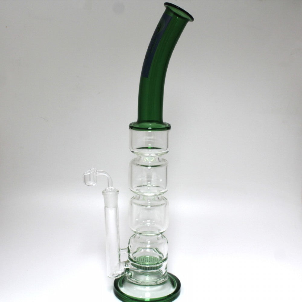 18'' High Up Cali Made Honey Comb Step Design Water Pipe With 18 MM Male Banger