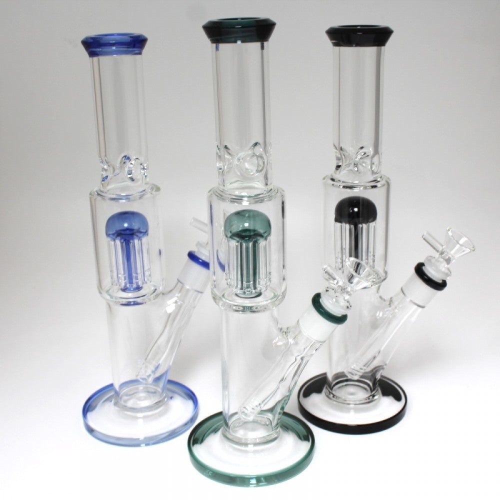 13'' Flat Bottom With Tree Percolator Water Pipe G-G