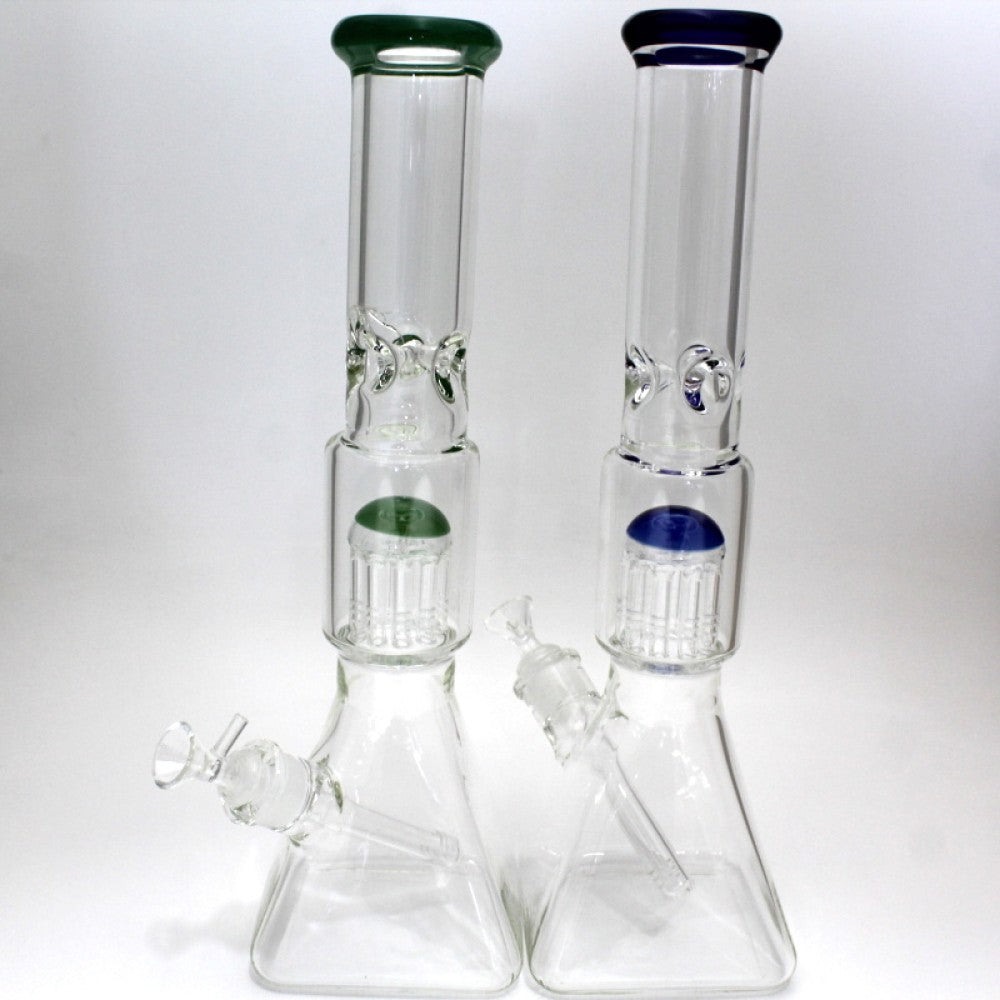 16'' Square Base Tree Percolator Water Pipe G-G