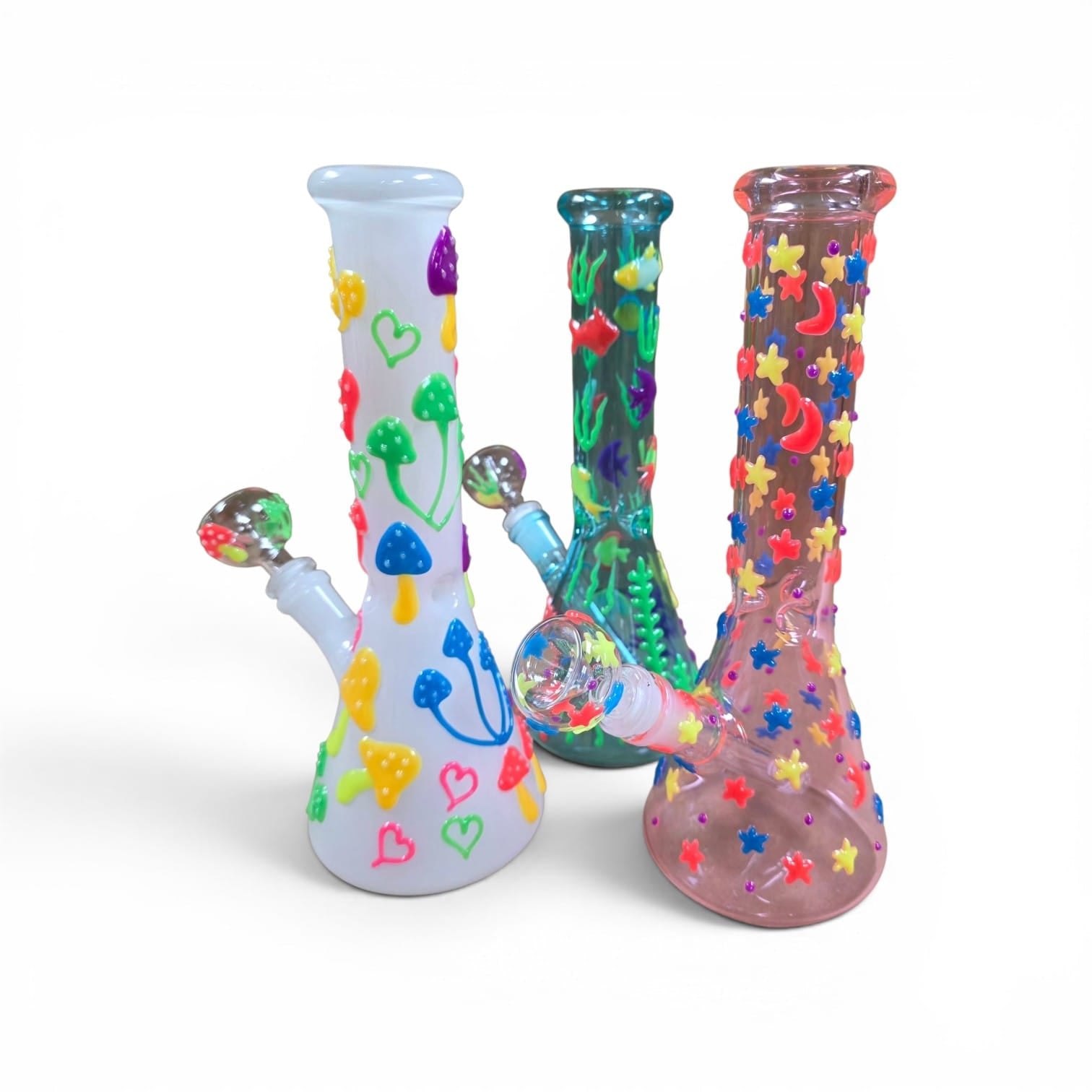 Glow in The Dark Fancy Art Color Water Pipe