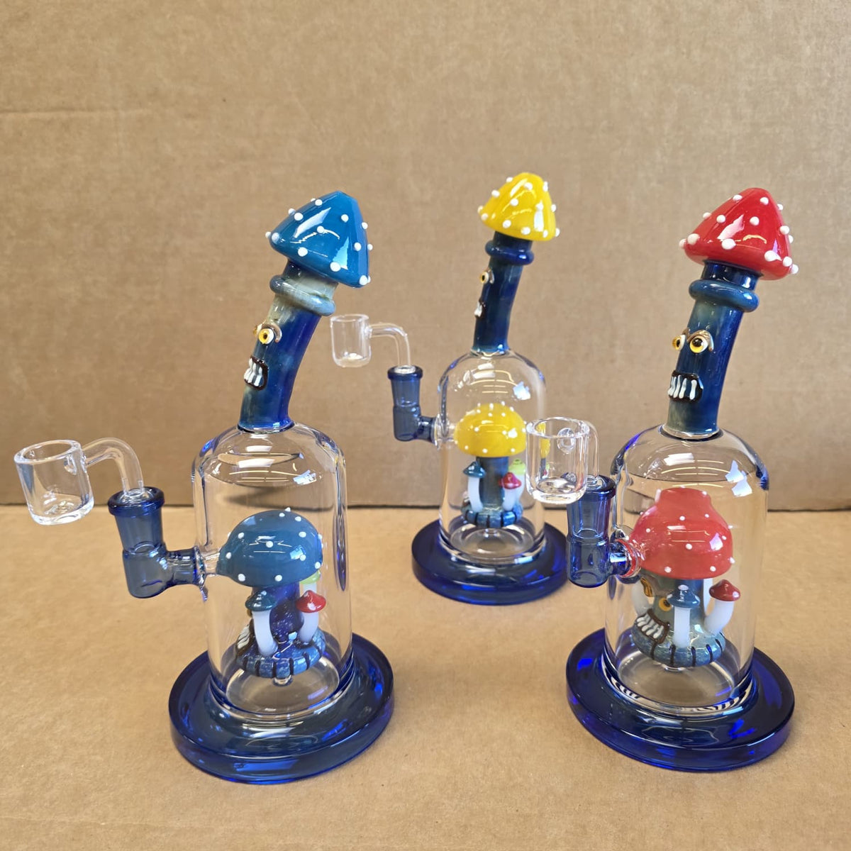 9.5'' Mushroom Percolator Tube Color Water Pipe With 14 MM Male Banger