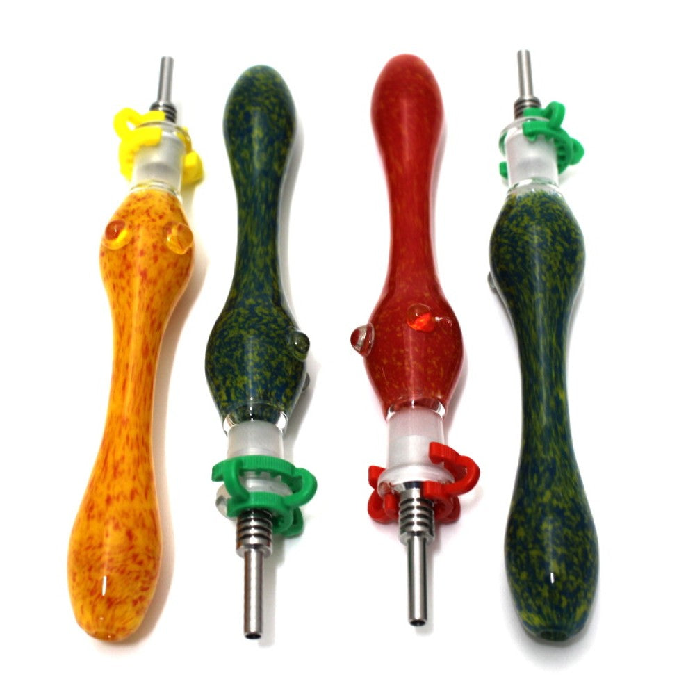6'' Color Design Straw Kit With Titanium Nail 10 MM With Plastic Clip 10 MM Size