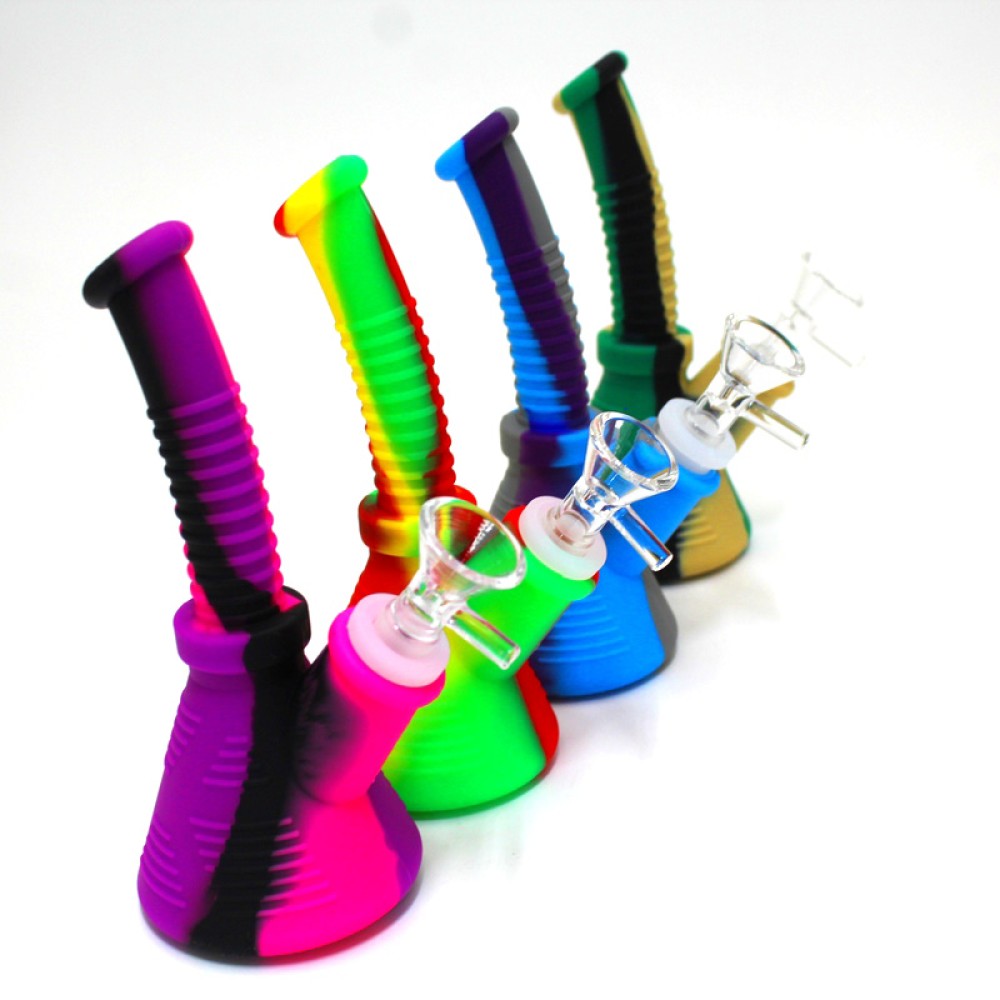 6" Silicone Multi Color Waterpipe