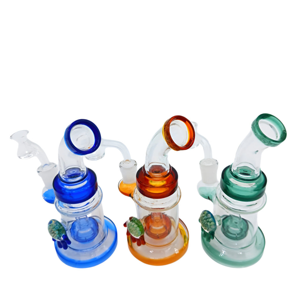 6-inch hand design tube color dab rig water pipe with 14mm male banger