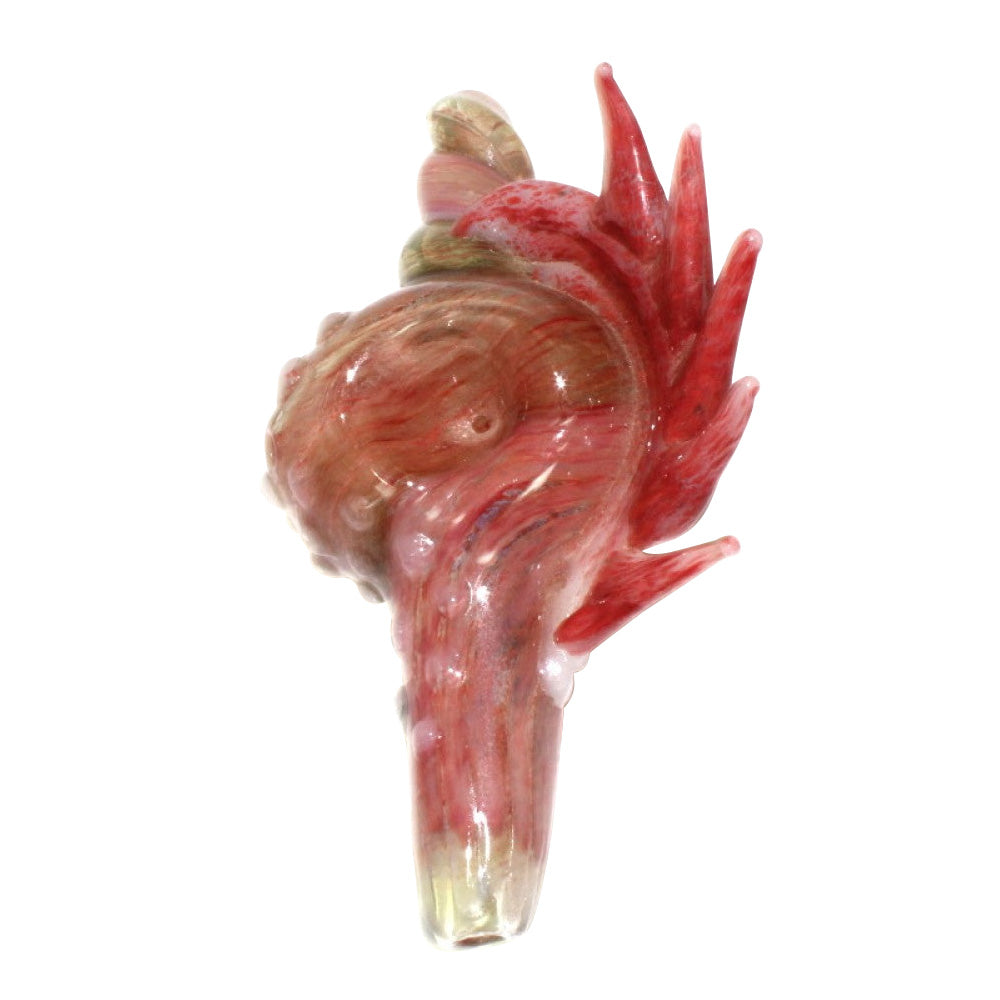 6'' Conch Shell Shape Spiked Design Glass Hand Pipe