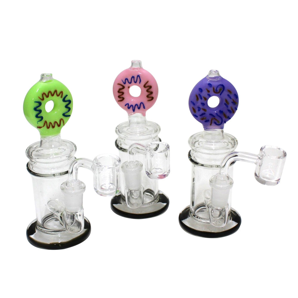 6" Donut Design Dab Rig With 14mm Male Banger G-G