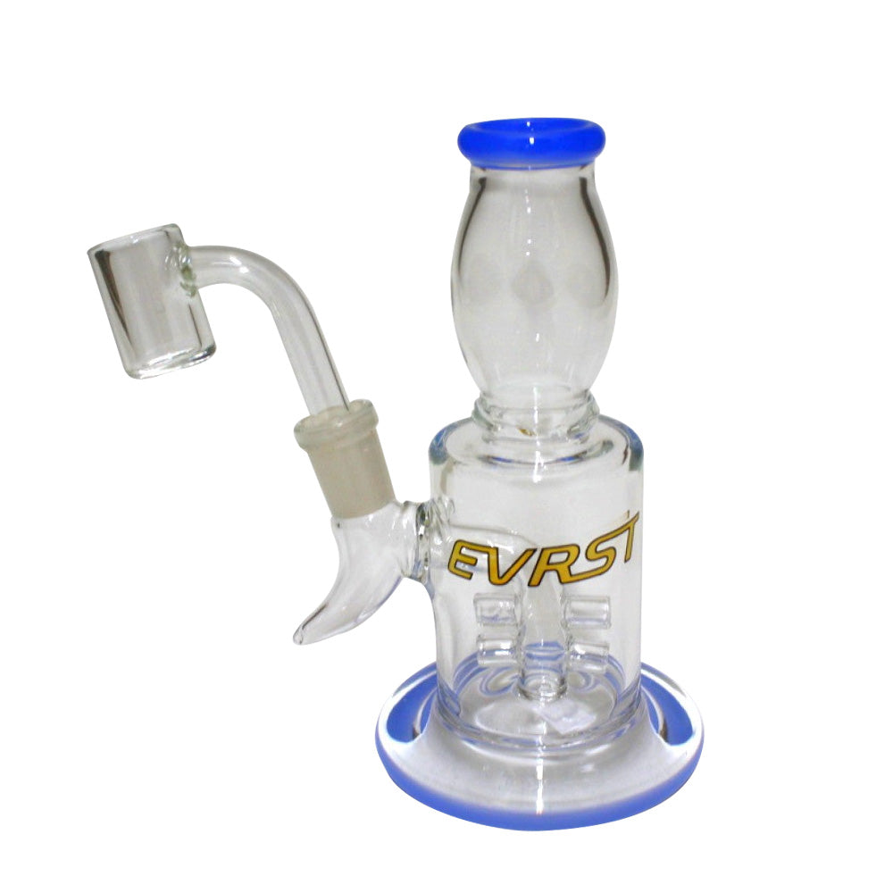 6" Evrst Flat Bottom Straight Dab Rig Water Pipe With Banger 14mm Male Banger