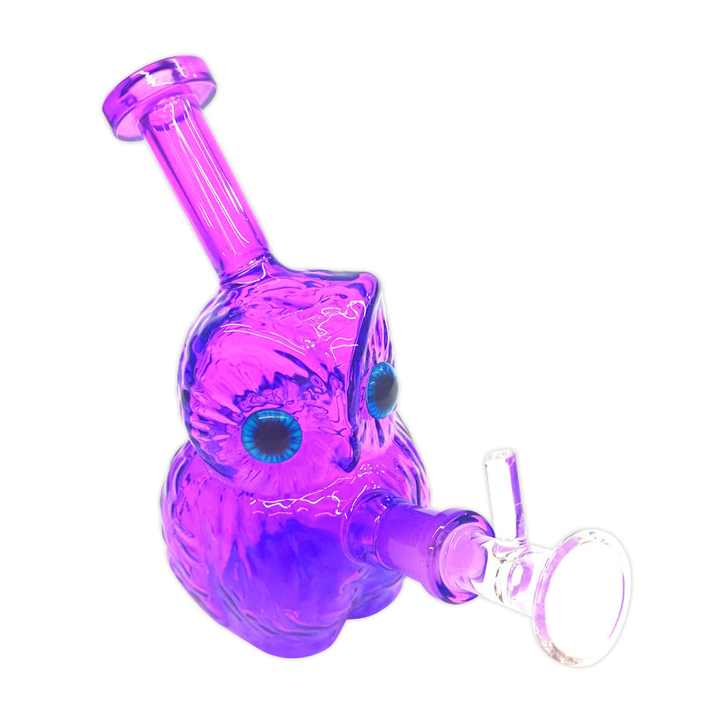 6" Owl Design Colorful Water Pipe