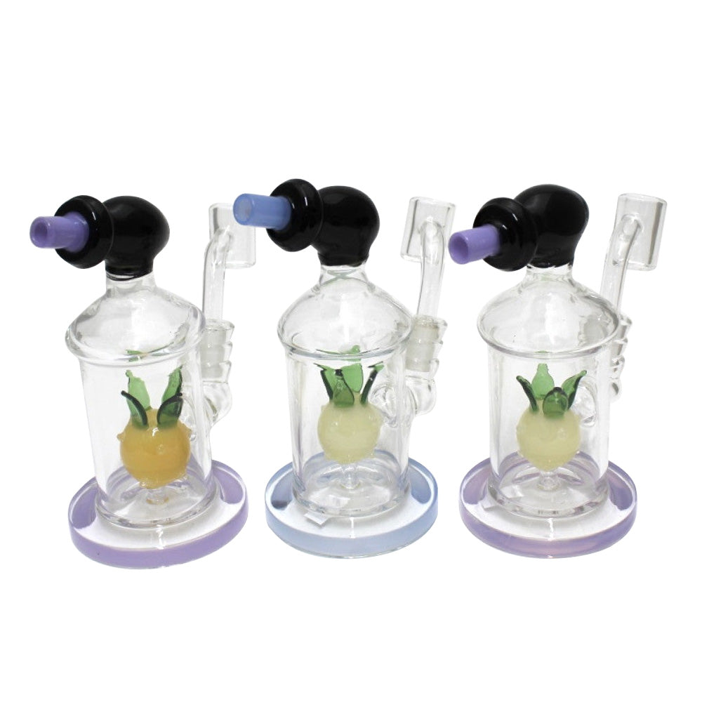 6" Side Arm Fruit Perk Dab Rig Water Pipe With 14mm Male Banger