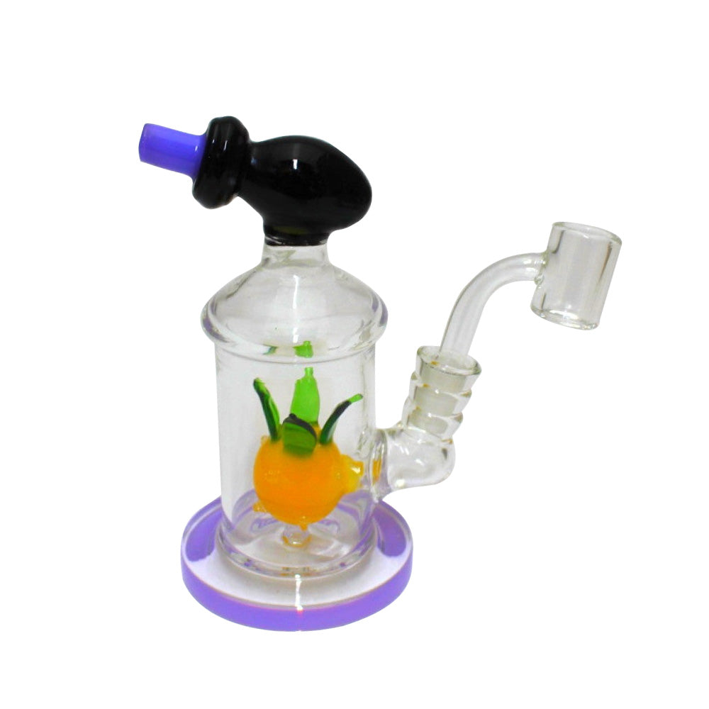 6" Side Arm Fruit Perk Dab Rig Water Pipe With 14mm Male Banger