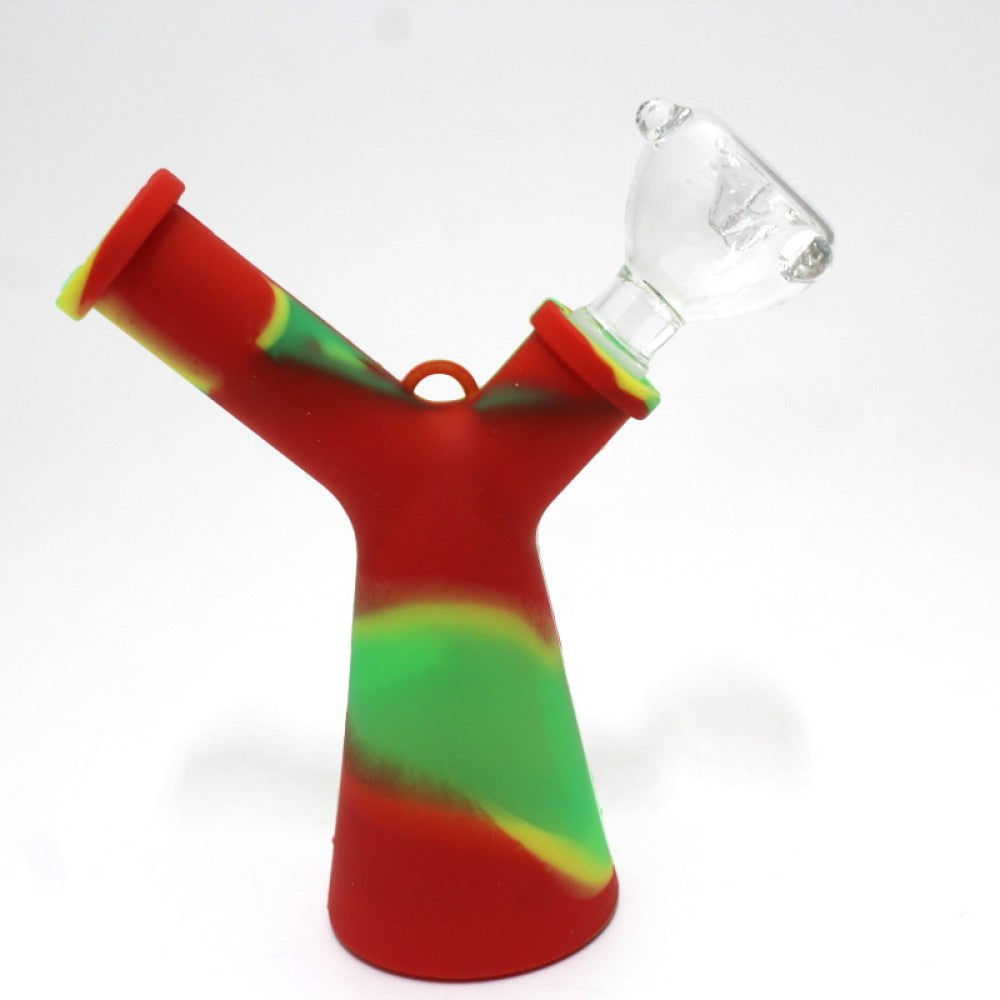 6" Multi-Color Silicone Dab Rig with 14MM Banger