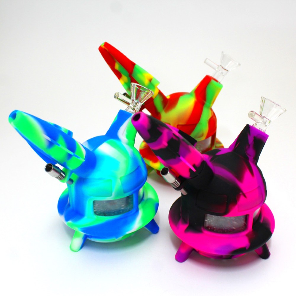 6'' Silicone LED Rocket Dab Rig with 14MM Glass Bowl