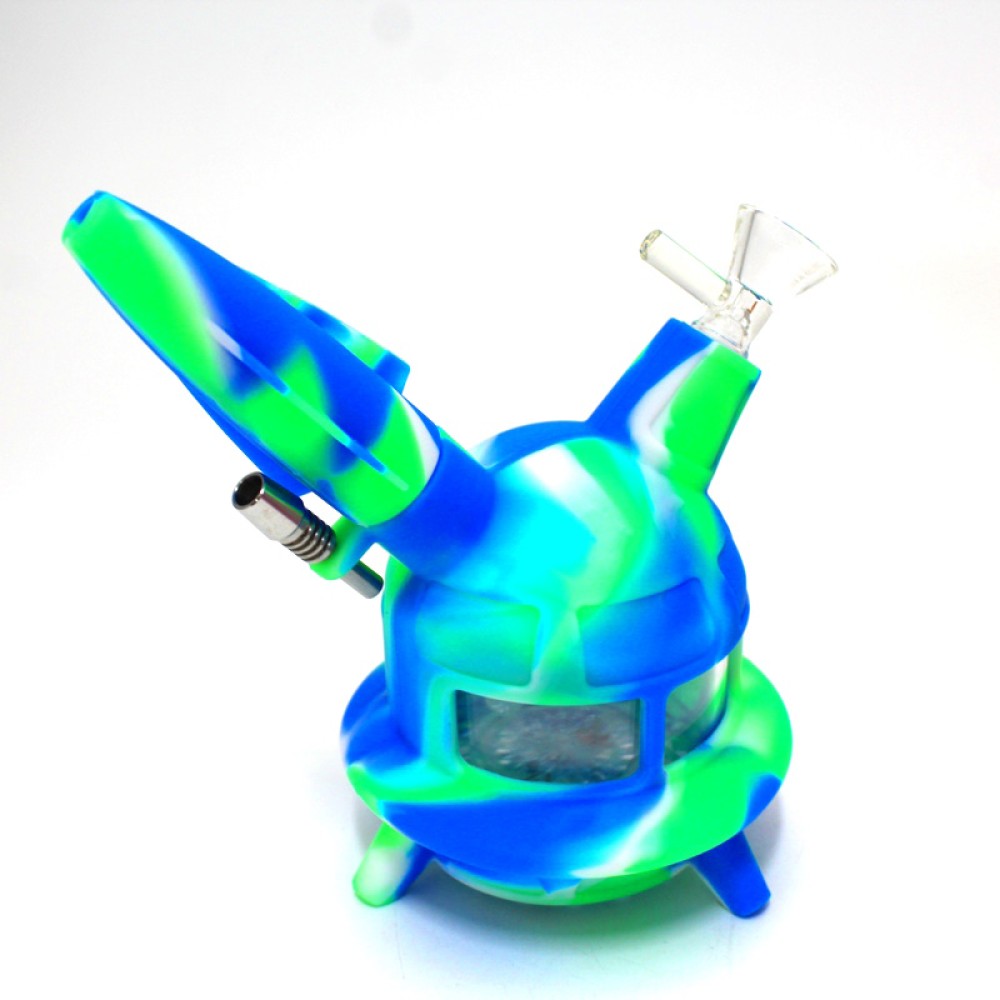 6'' Silicone LED Rocket Dab Rig with 14MM Glass Bowl