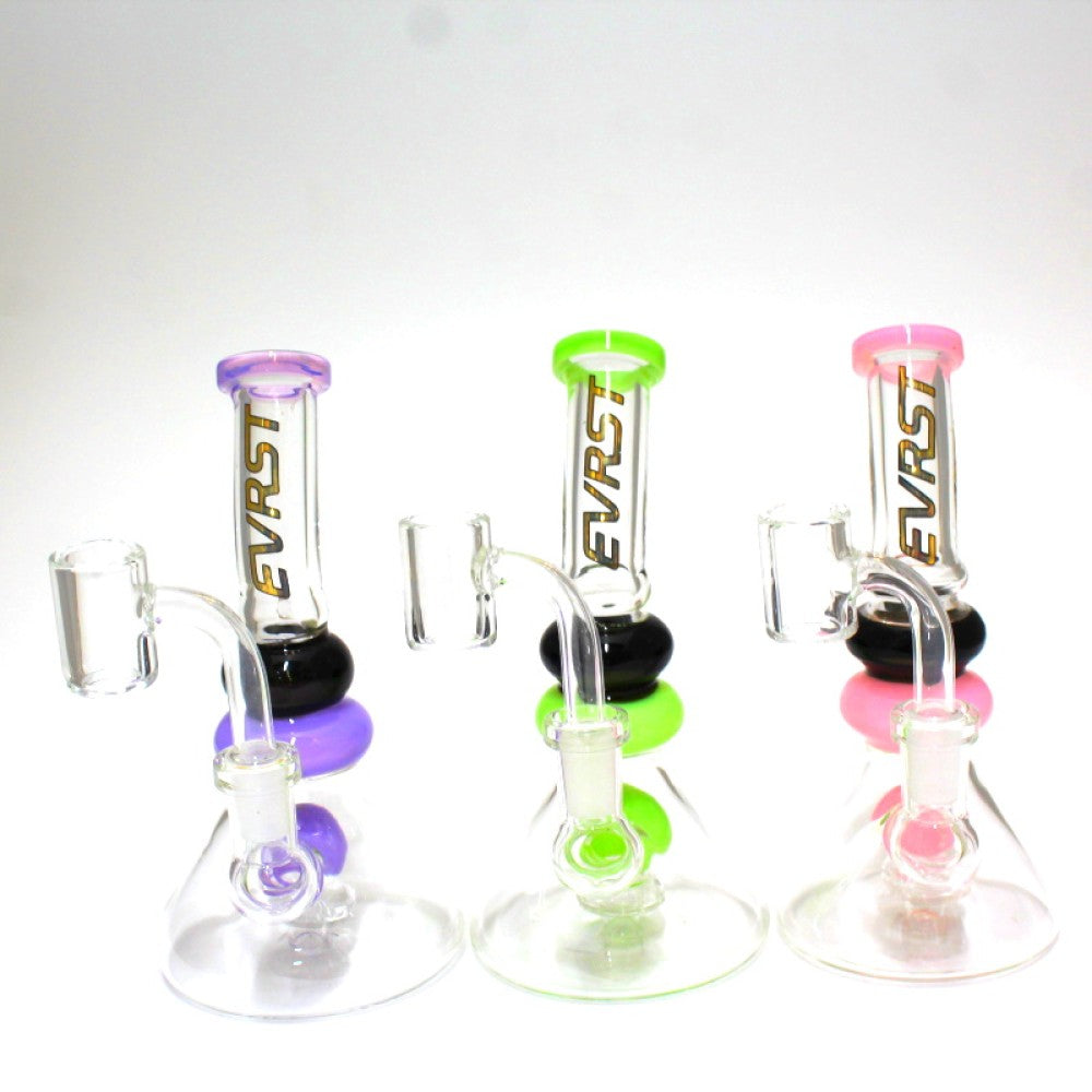 7'' EVRST Tube Color Dab Rig Water Pipe With 14 MM Male Banger