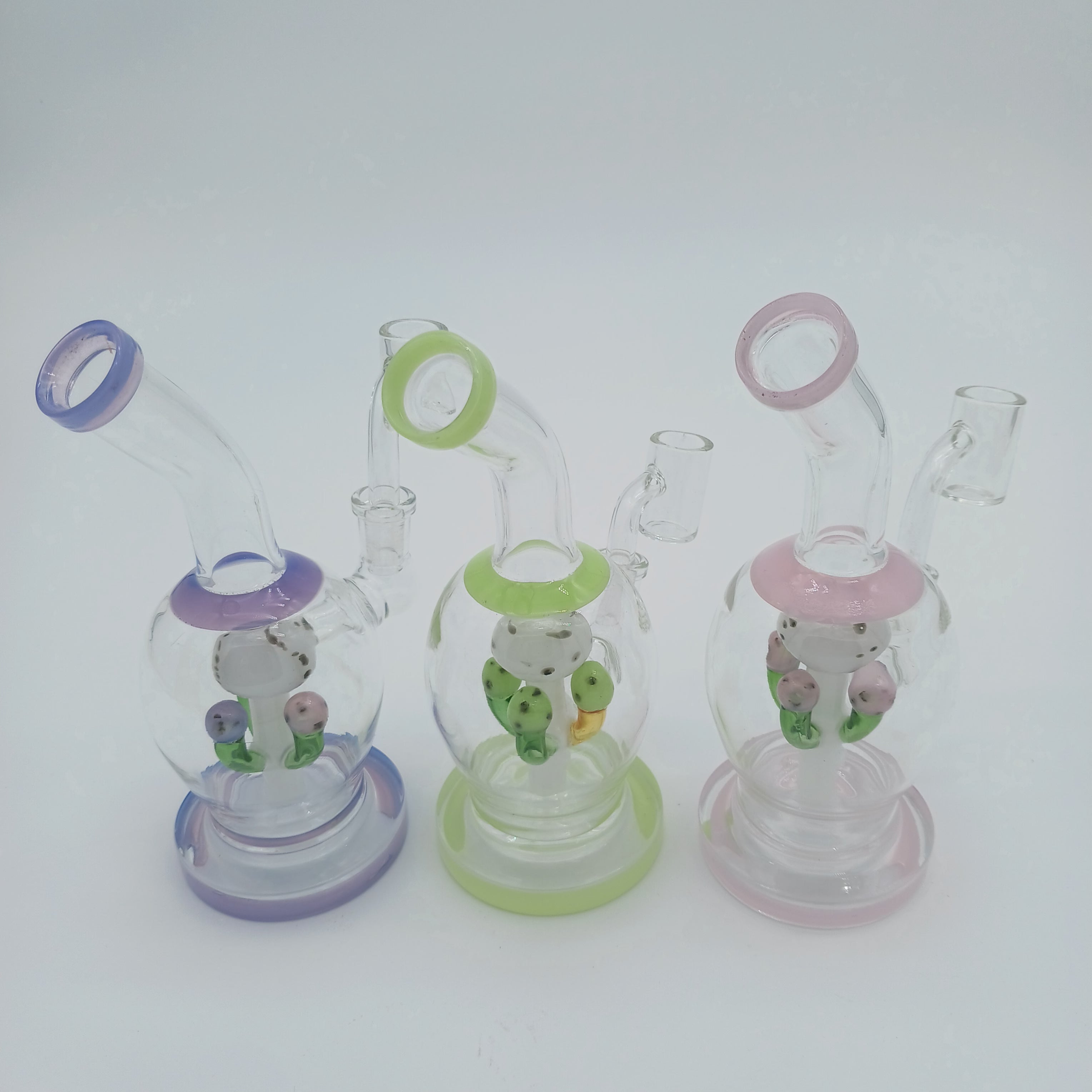 7" Mushroom Dab Rig Water Pipe With 14mm Male Banger