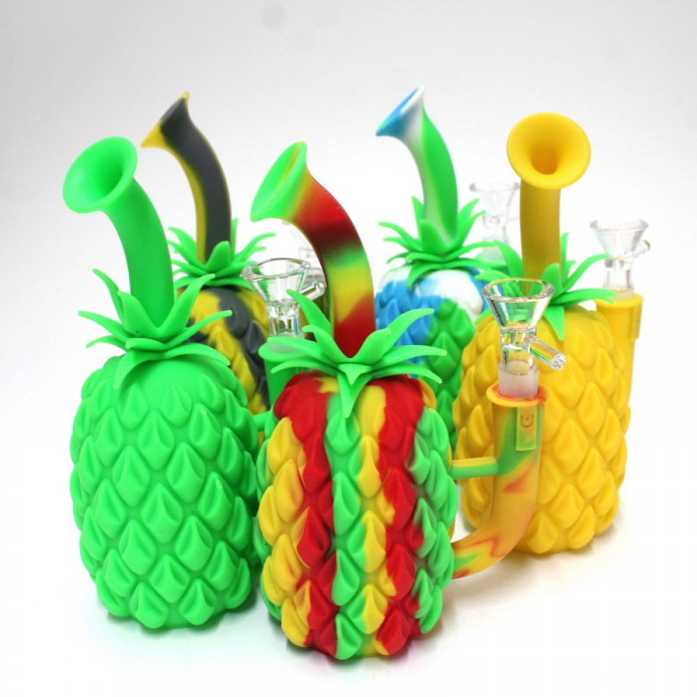 7" Silicon Pineapple Design Water Pipe