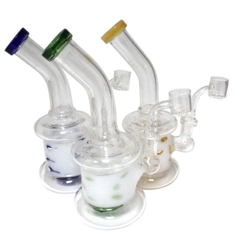 7'' Dot Tube Color Dab Rig Water Pipe 14 MM Male Banger