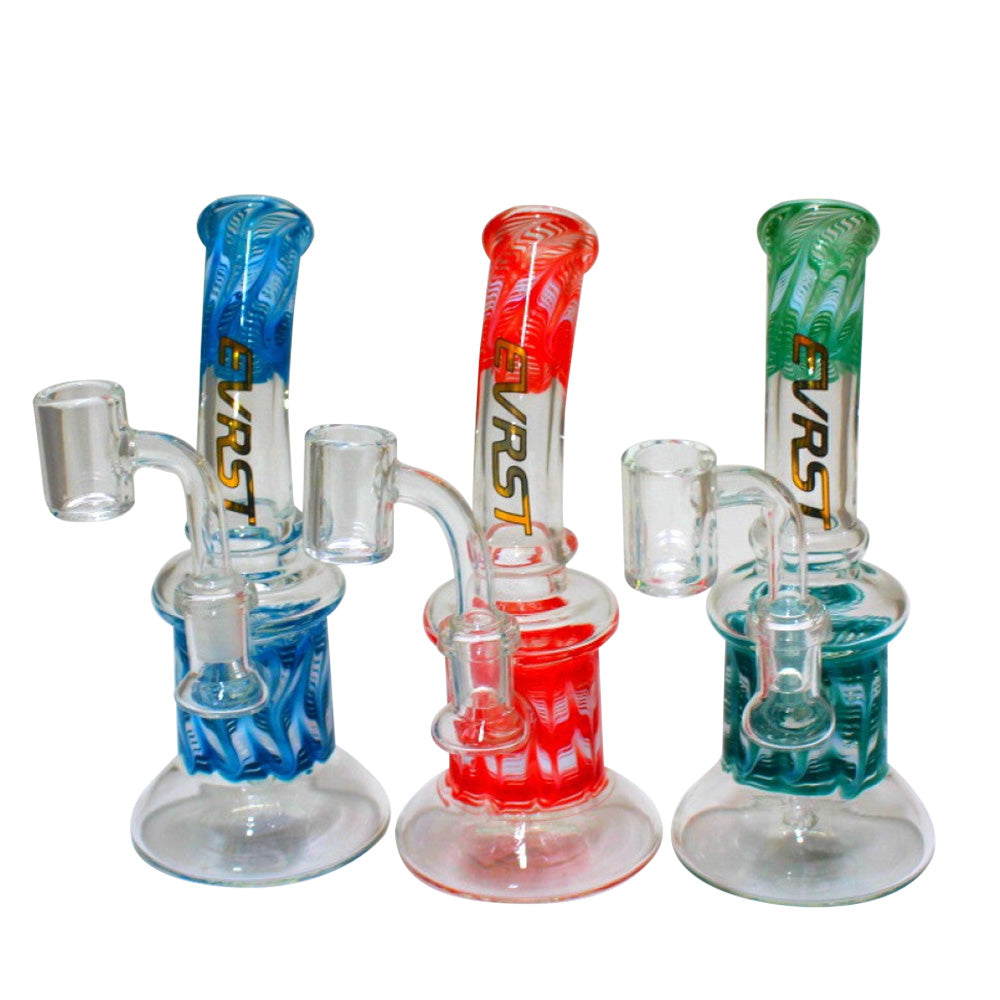 7" Evrst Art Color Dab Rig Water Pipe with 14mm Male Banger