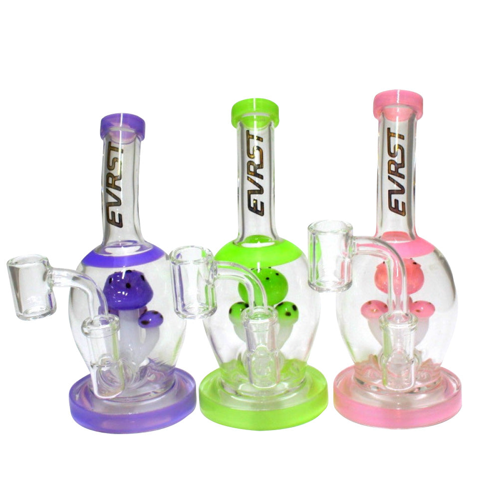 7" Evrst Mushroom Dab Rig Water Pipe With 14mm Male Banger