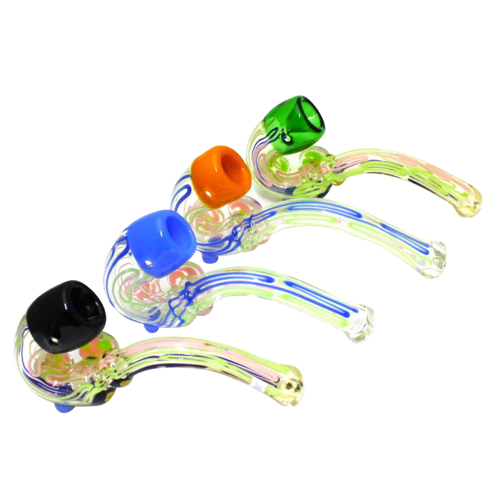 7" Tube Color Head Swirl Heavy Duty Sherlock Pipe